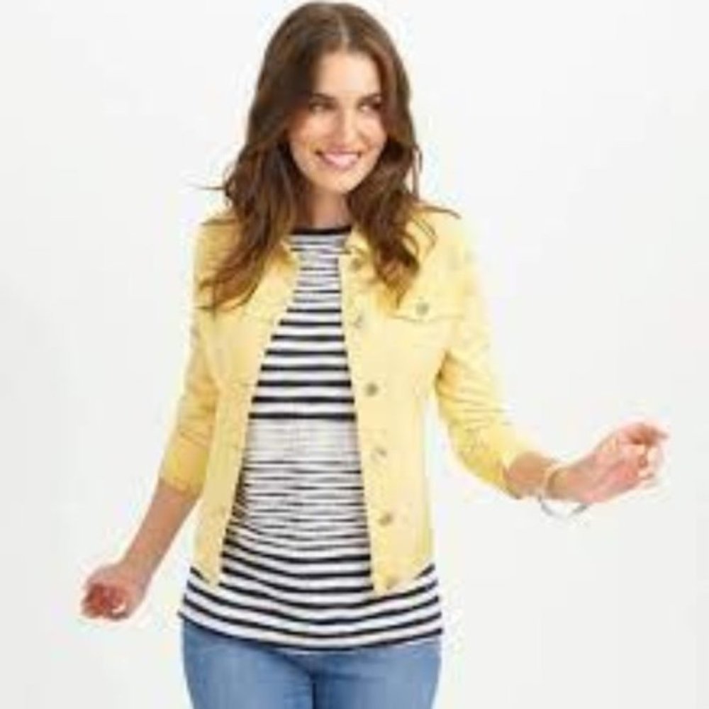 FDJ Jeans Jacket, Yellow, Cotton, XS